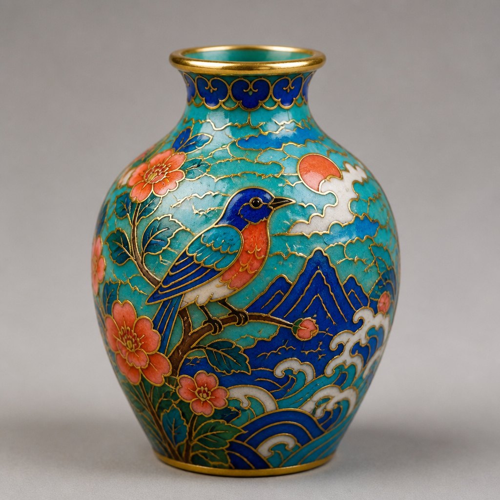 AI-generated Enamel Art example