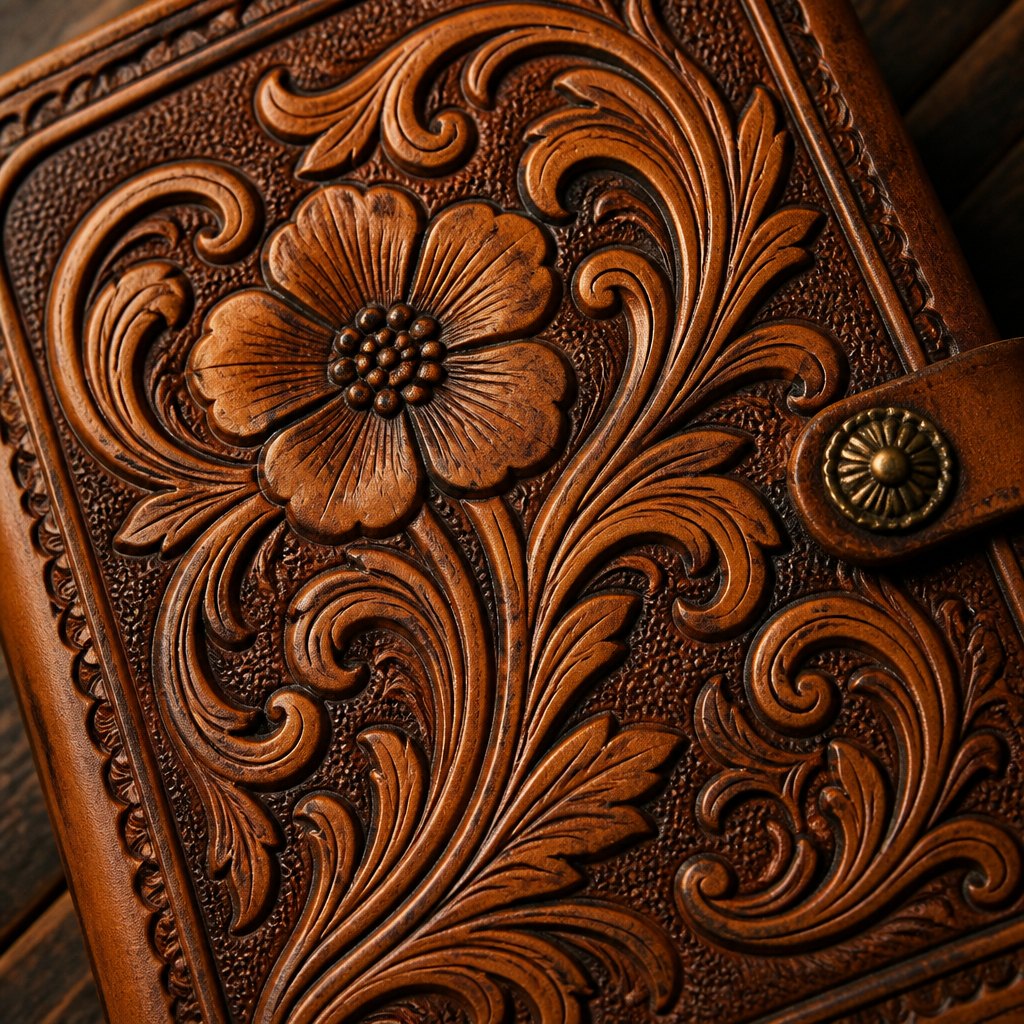 AI-generated Leather Art example