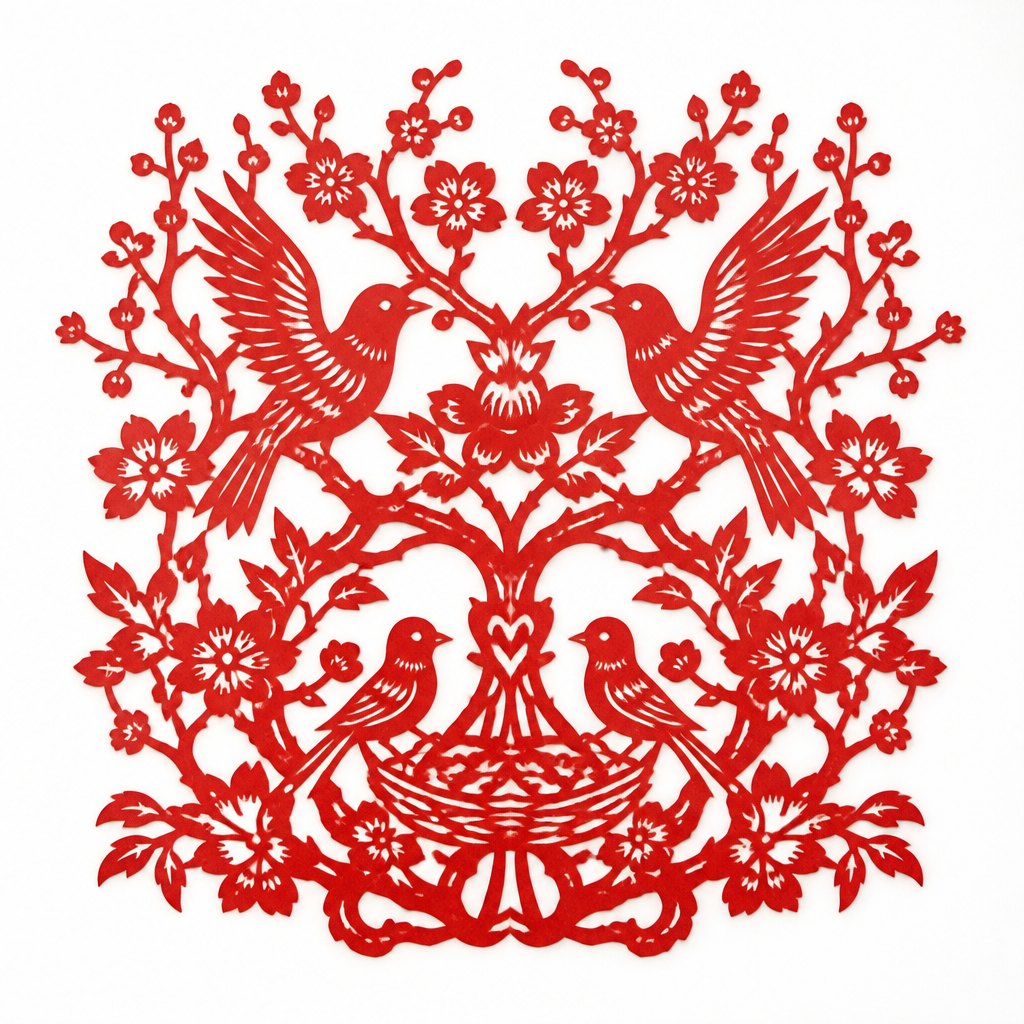 AI-generated Papercutting example