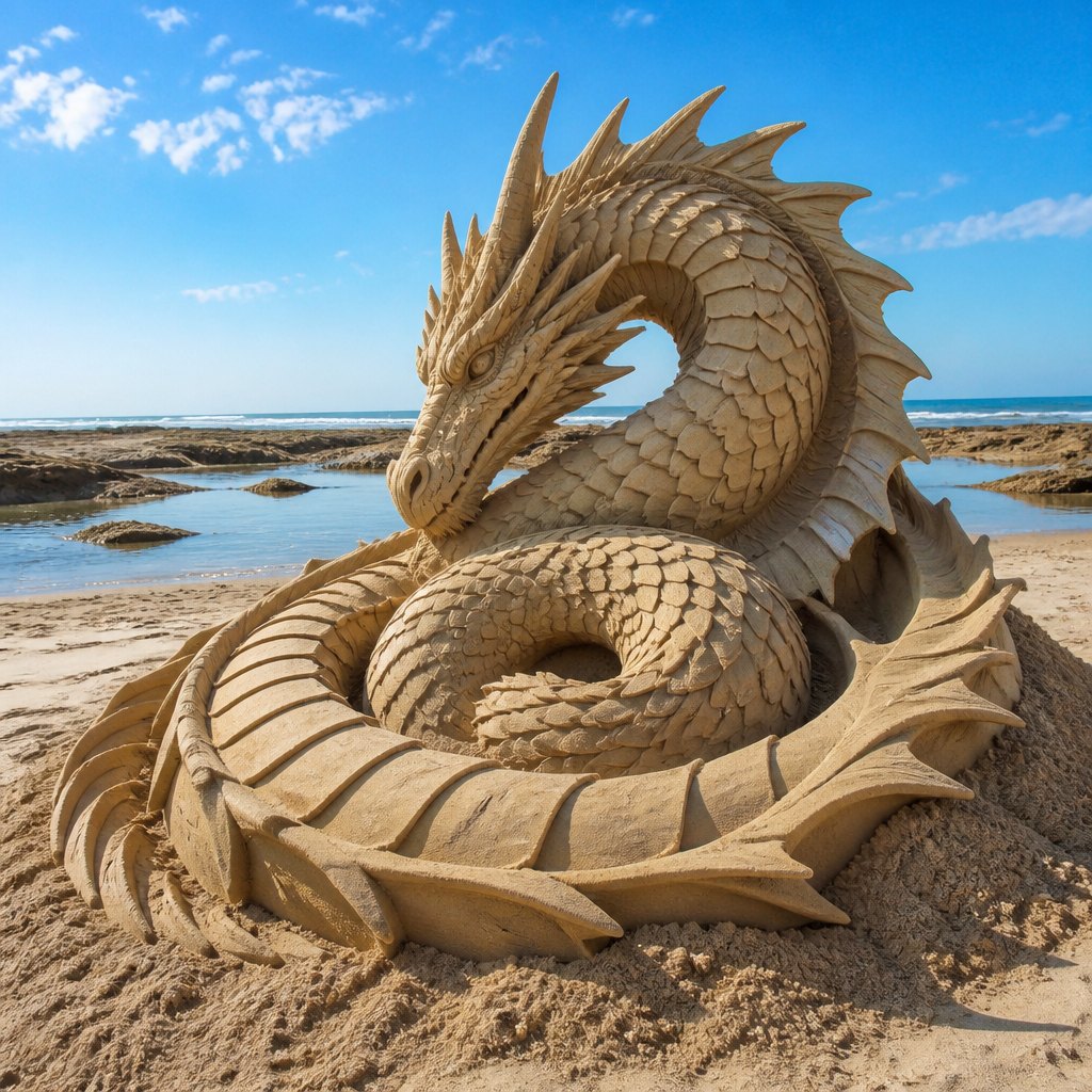 AI-generated Sand Sculpture example