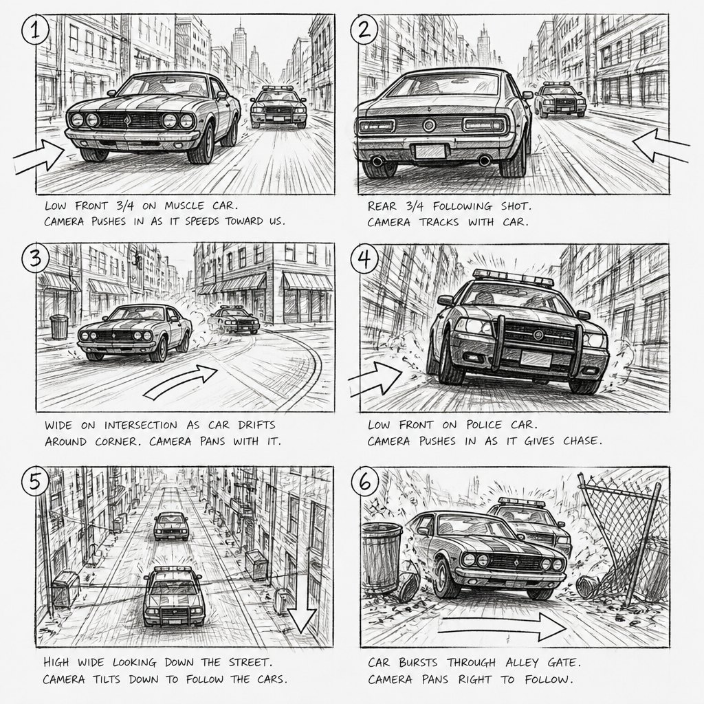 AI-generated Storyboard Art example