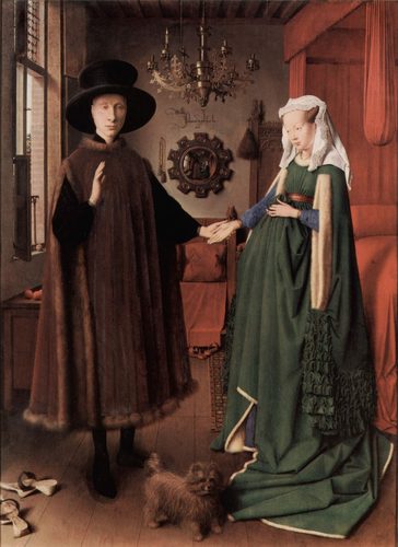 Untitled, known in English as The Arnolfini Portrait, The Arnolfini Wedding, The Arnolfini Marriage, The Arnolfini Double Portrait, or Portrait of Giovanni Arnolfini and his Wife. — Book Arts