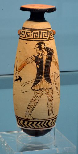 Alabastron 490 BC with Amazon and man 01 — Ceramics