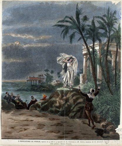Final scene of Act 1 of 'The Pearl Fishers' by Bizet - Gallica — Concept Art