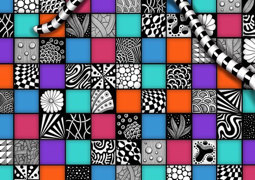 2016 89 Squares and Snake (30982911171) — Doodle Art