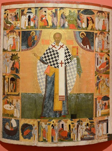 Saint Nicholas of Zaraysk with 20 scenes from his life - The National Gallery (Nasjonalgalleriet) (29252838814) (cropped) — Icon Art