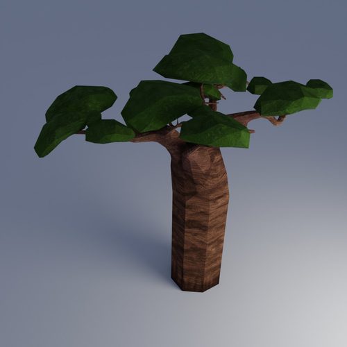 Low-poly Adansonia grandidieri 3D model 1 — Low Poly Art