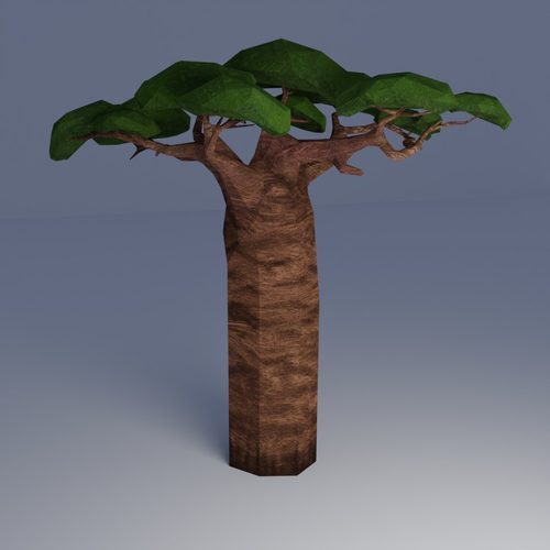Low-poly Adansonia grandidieri 3D model 2 — Low Poly Art