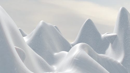 Snowy mountains background - low poly video game — Low Poly Art
