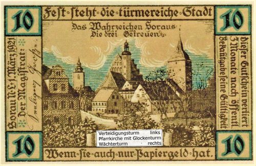 Notgeld Sorau N.L.1921 — Papercutting