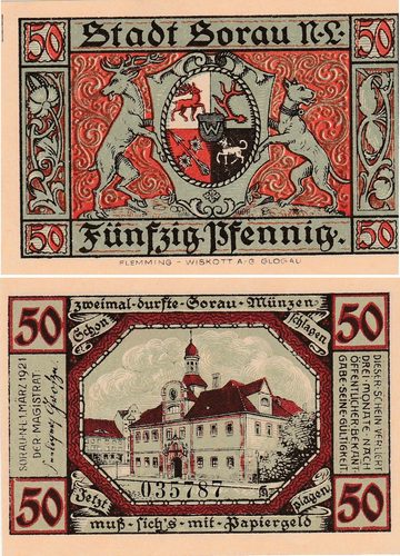 Sorau (Żary) - 50Pf. 1921 — Papercutting