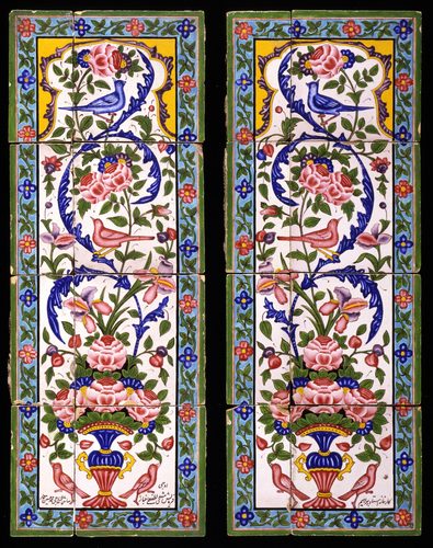 Two panels of earthenware tiles — Porcelain Art