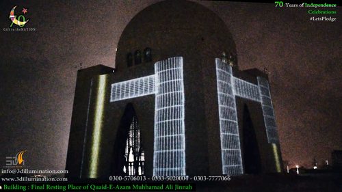 Building Projection at Mazar e Quaid on 14th August 2017 — Projection Mapping