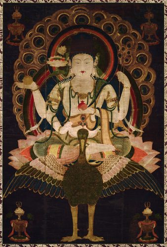 Kujaku Myoo (Mahamayuri) — Scroll Painting