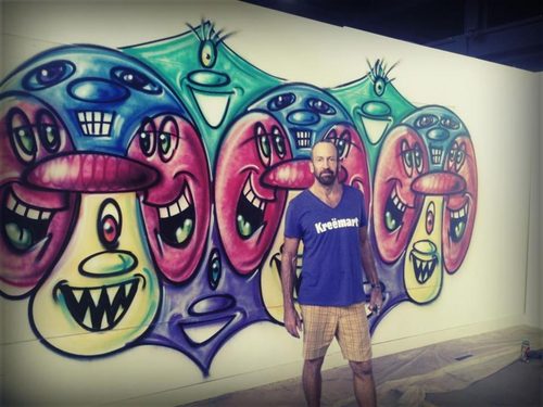 Artist Kenny Scharf and Mural — Spray Paint Art
