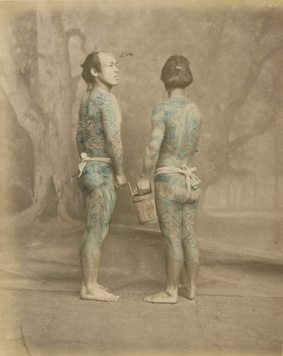 Beato, Felice (1834 – 1907) - Tattooed japanese men - ca. 1870 — Tattoo Art