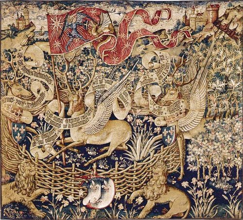 Tapisserie cerfs ailes — Textile Art