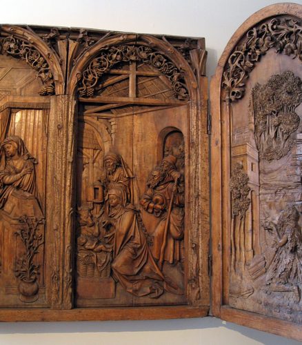 Wooden Gothic altar in Unterlinden Museum, Colmar — Wood Art