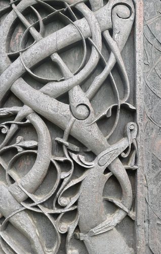 Carvings in north wall portal, Urnes Stave Church-3 — Wood Art